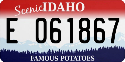 ID license plate E061867