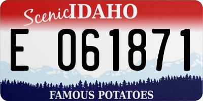 ID license plate E061871