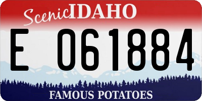 ID license plate E061884