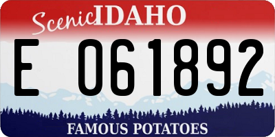 ID license plate E061892