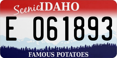 ID license plate E061893