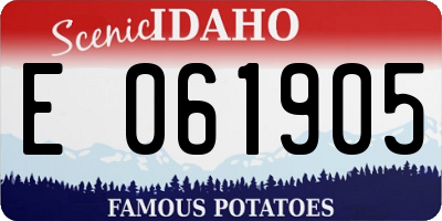 ID license plate E061905
