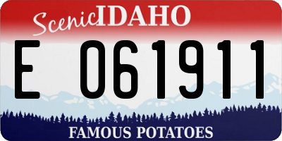 ID license plate E061911