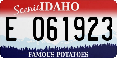 ID license plate E061923