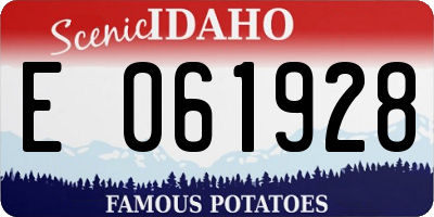 ID license plate E061928