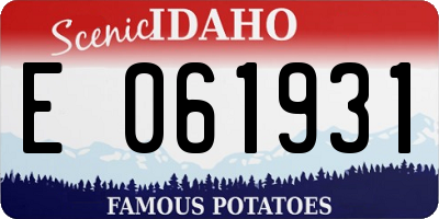 ID license plate E061931