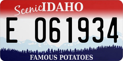 ID license plate E061934