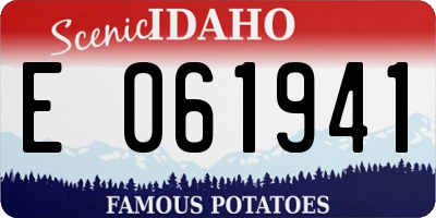 ID license plate E061941