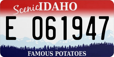 ID license plate E061947
