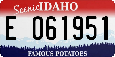ID license plate E061951