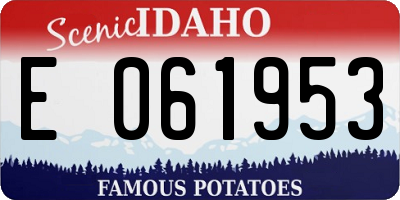 ID license plate E061953