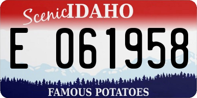ID license plate E061958