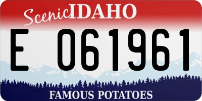ID license plate E061961