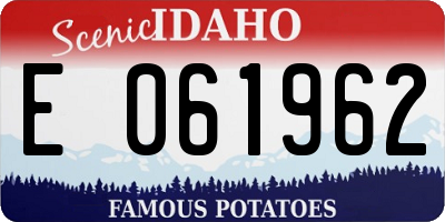 ID license plate E061962