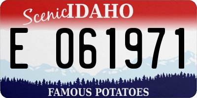 ID license plate E061971