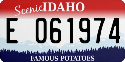 ID license plate E061974