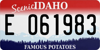 ID license plate E061983