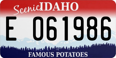 ID license plate E061986