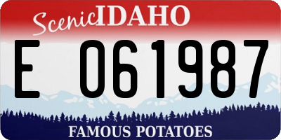 ID license plate E061987