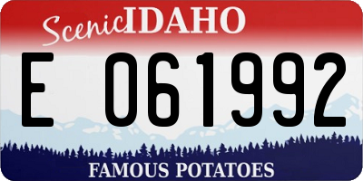 ID license plate E061992