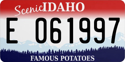 ID license plate E061997