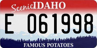 ID license plate E061998
