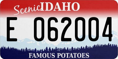 ID license plate E062004