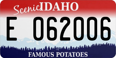 ID license plate E062006