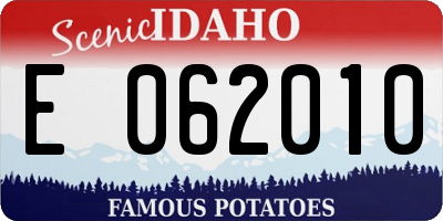 ID license plate E062010