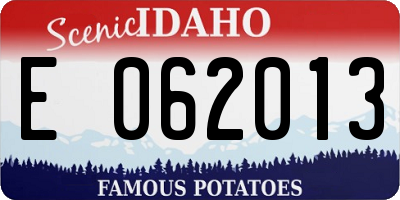ID license plate E062013