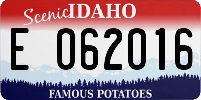 ID license plate E062016