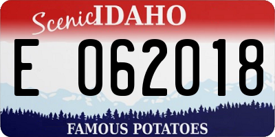 ID license plate E062018