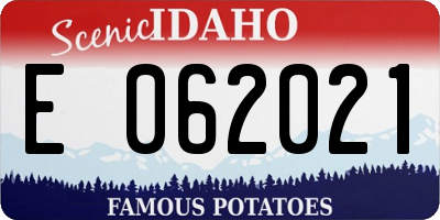 ID license plate E062021
