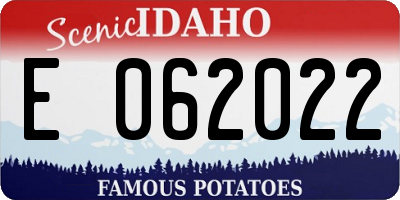 ID license plate E062022