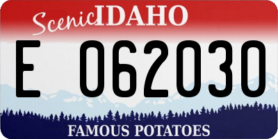 ID license plate E062030