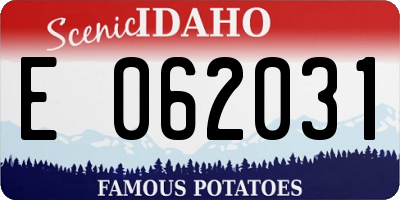 ID license plate E062031