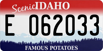 ID license plate E062033