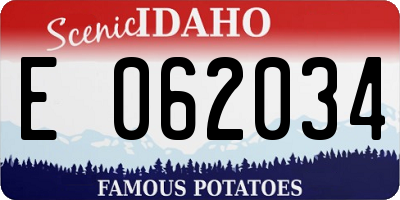ID license plate E062034