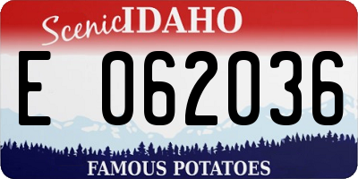 ID license plate E062036