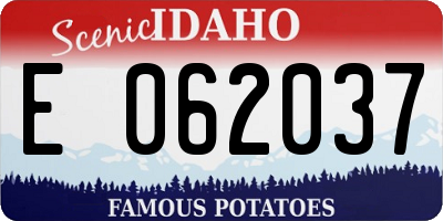 ID license plate E062037