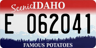 ID license plate E062041