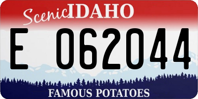 ID license plate E062044