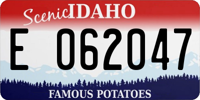 ID license plate E062047