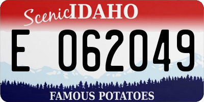 ID license plate E062049