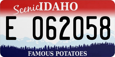 ID license plate E062058