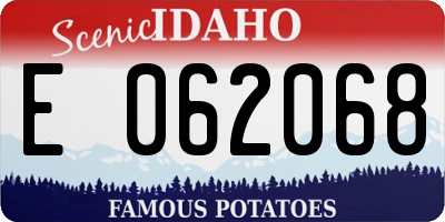 ID license plate E062068