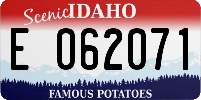 ID license plate E062071