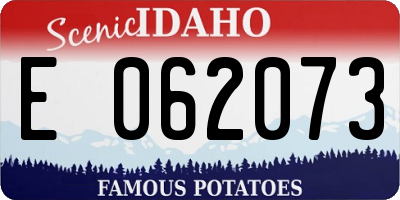 ID license plate E062073