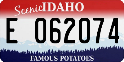 ID license plate E062074