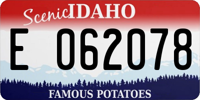 ID license plate E062078